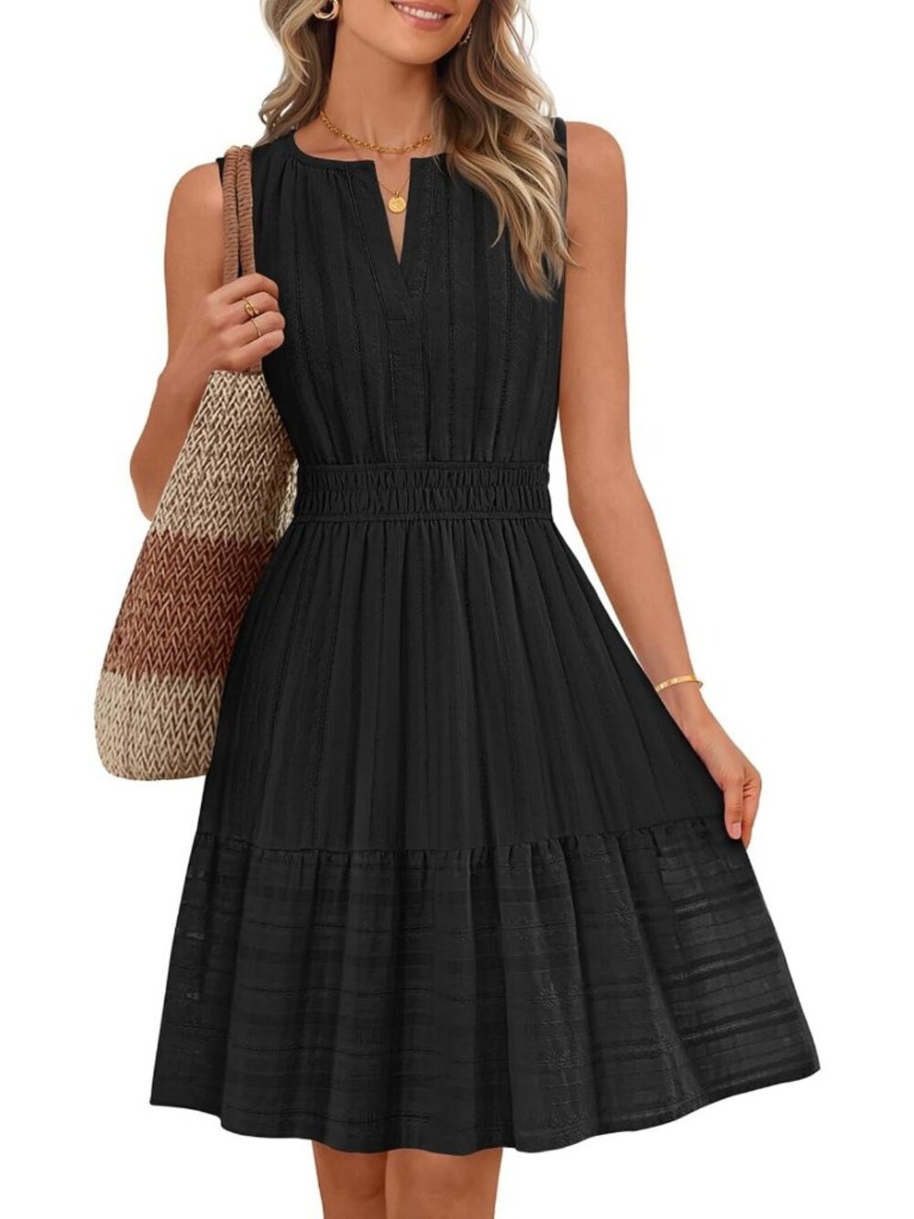 MEROKEETY Womens Summer Casual Beach Vacation Sleeveless Mini Sundress 2026